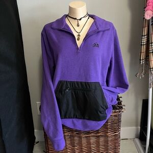 Purple fleece jump with big black front pouch 1/4 zip i.fiv5 by Simons